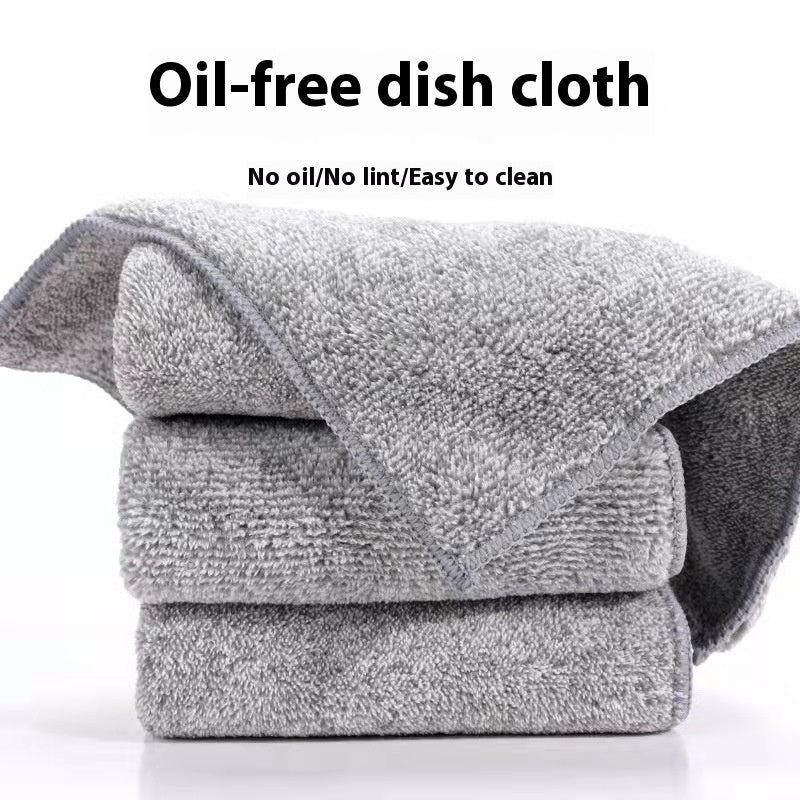 Coral Velvet Bamboo Charcoal Rag Absorbent Scrub Pad