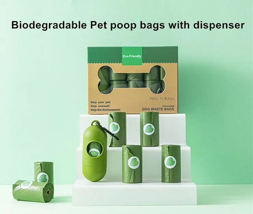 Lavender Scented Biodegradable Dog Poo Bags With Dispenser