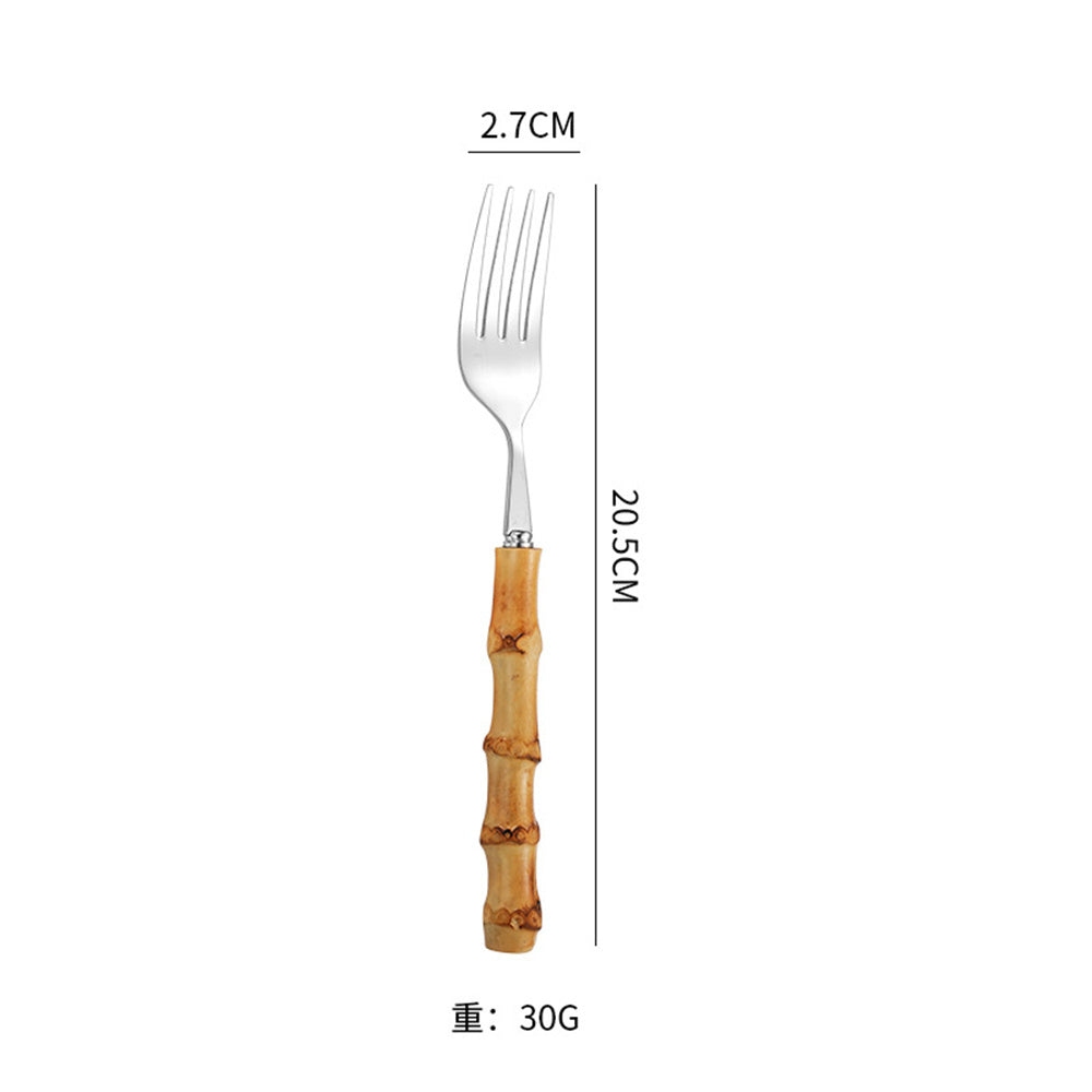 Creative Bamboo Tableware 304 Stainless Steel Steak Cutlery